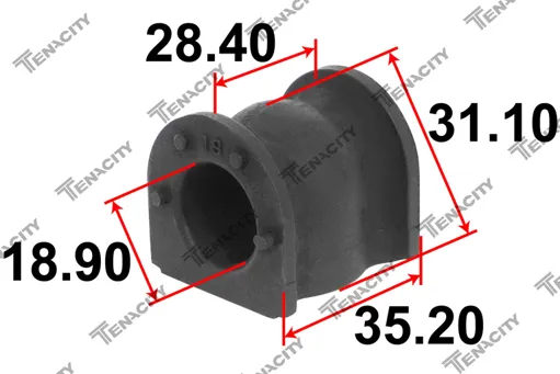 BUCHA BARRA ESTABILIZADORA TRASEIRA (18,90MM)